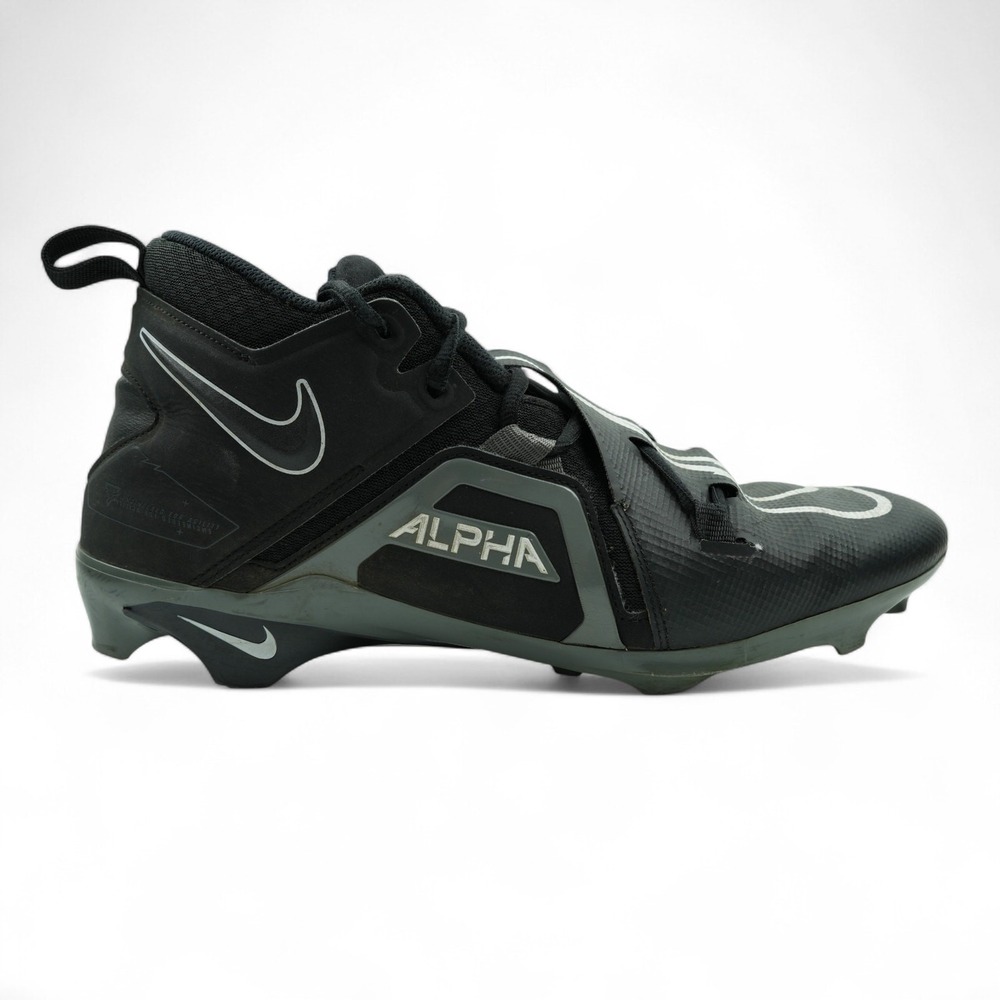 Nike Shoes Mens 13 Black Gray Alpha Menace Pro 3 Football Cleats‎ CT6649-010